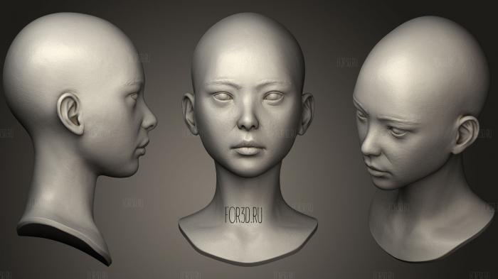Female Head 2 stl model for CNC